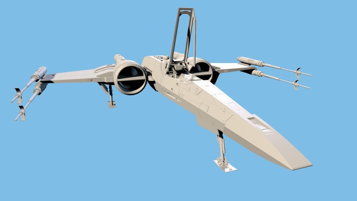 Resistance X-Wing Starfighter T-70 (Black) 3D Model