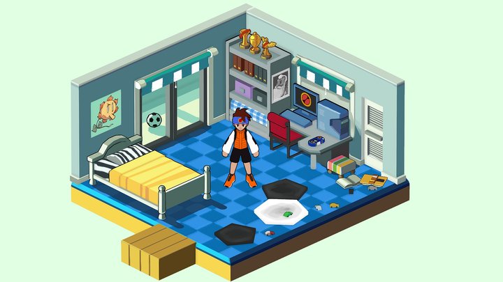 Lan's Room - Megaman Battle Network 3D Model