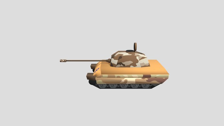 Desert Camo Tank 3D Model