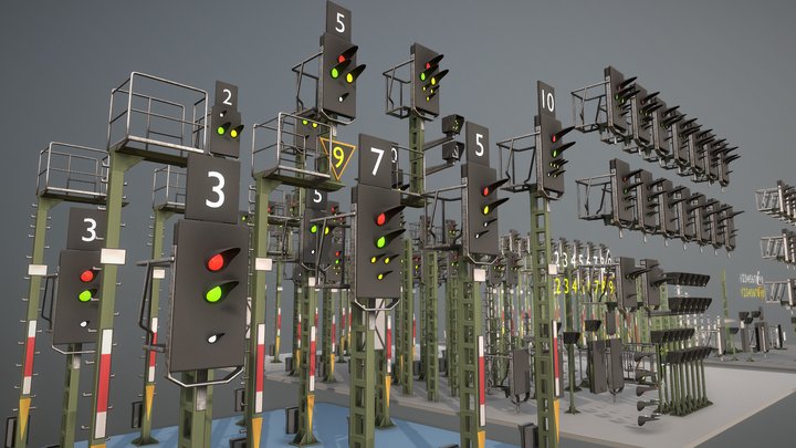 Railway Signals (KS-Type) Construction-Set 3D Model