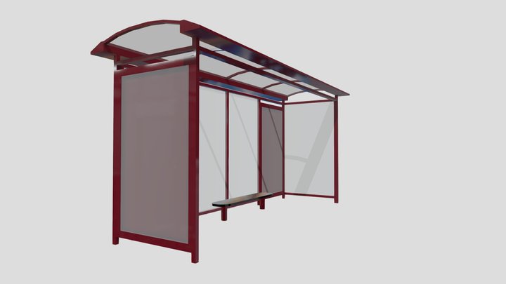Old Bus Shelter - Bigger Version 3D Model
