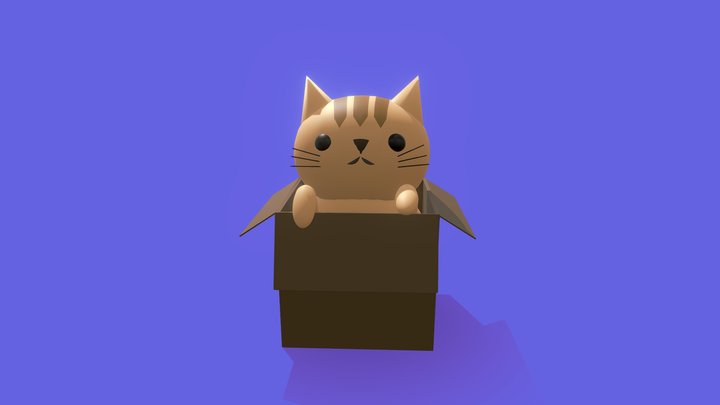 Cat In A Box 3D Model