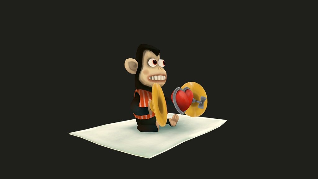 A musical chimp - 3D model by hamsterspit [ab5189e] - Sketchfab