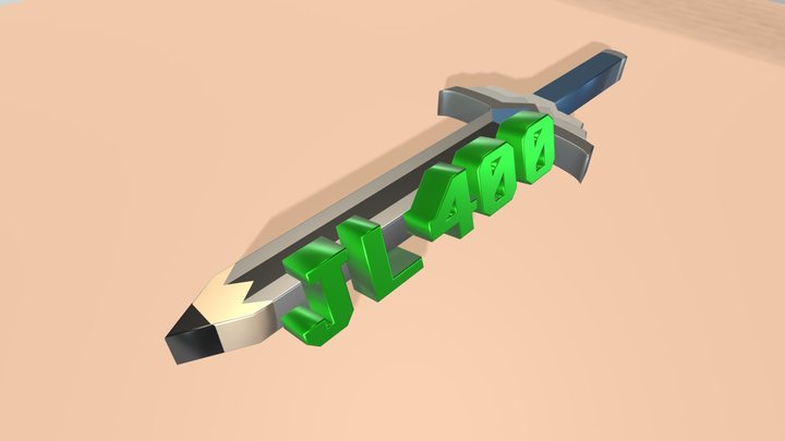 Green Cap Sword - Logo 3D Model
