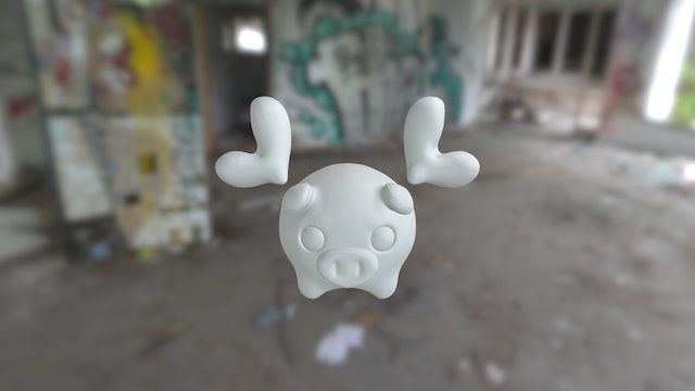 Chibi Flying Pig 3D Model