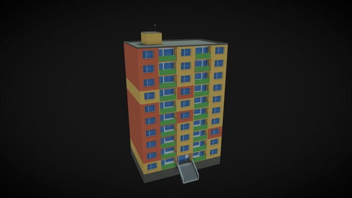 Panelák (communist era prefab building) 3D Model