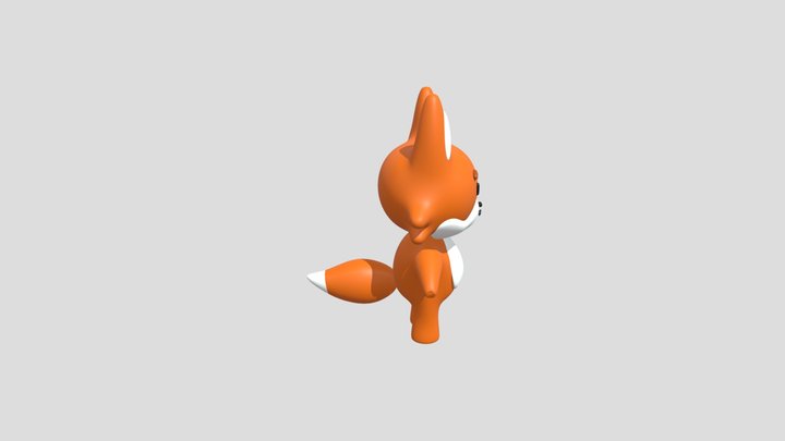Rigged Cute Fox character 3D Model