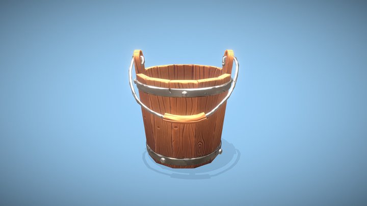 Stylized Wooden Bucket – Free 3D Model STL