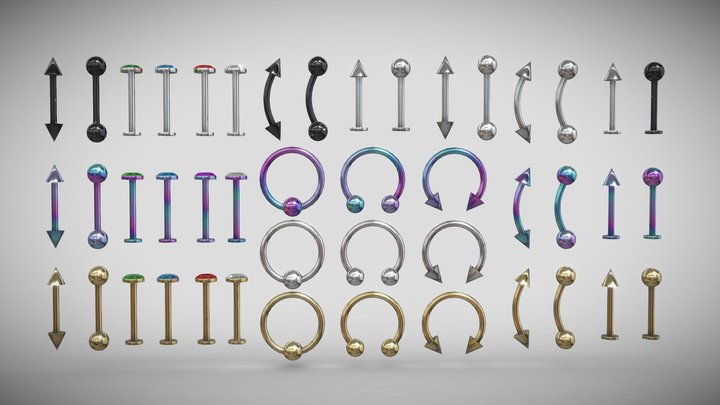 Piercings Pack / Earrings Pack 3D Model