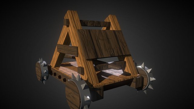 Hand Painted Catapult. 3D Model