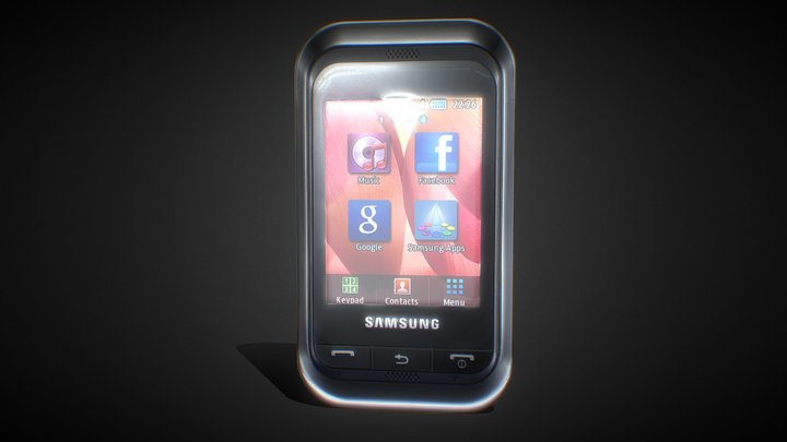 Samsung C3300K Champ - LowPoly vintage cellphone 3D Model
