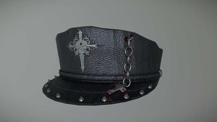 Gothic Leather Cap 3D Model