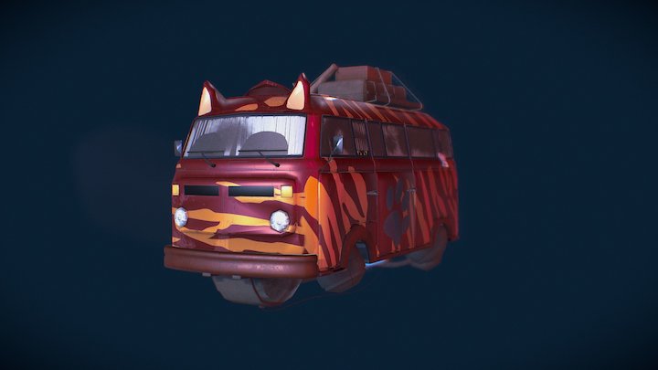 Cat Bus Arrives To The Battle 3D Model