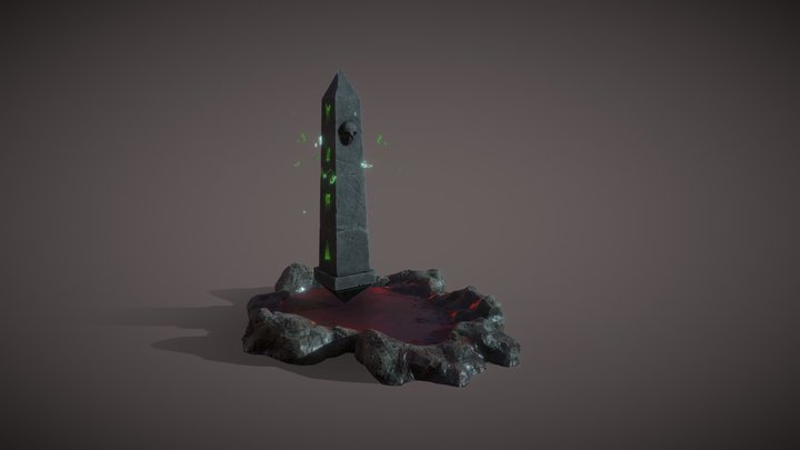 Gothic Necromancy Obelisk 3D Model