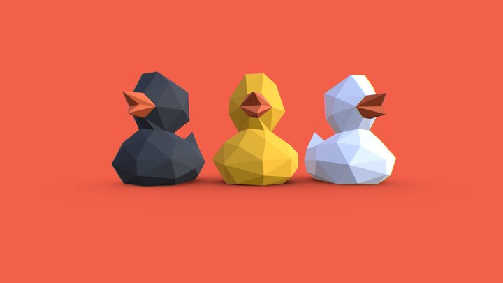 Lowpoly Ducks 3D Model