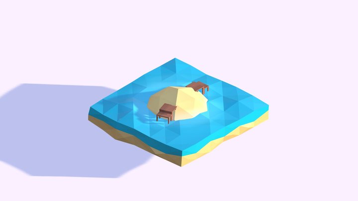 low poly Island 3D Model