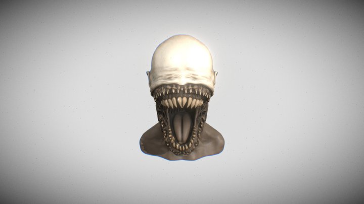 Blind Creature Head 3D Model