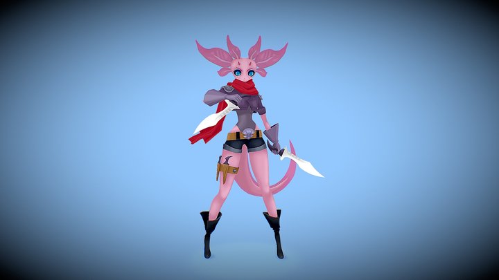 Lady_Axolotl 3D Model