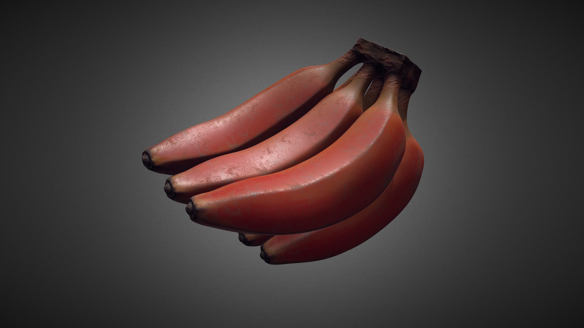 3D model Red Banana Bunch - This is a 3D model of the Red Banana Bunch. The 3D model is about a hand with a black glove.