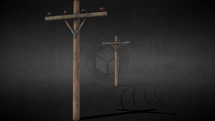 power pole / poste de energia 3D Model
