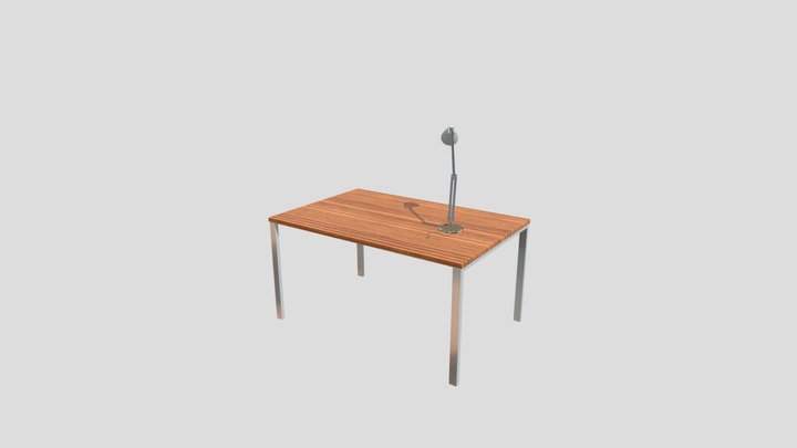 Lampara tècnica escritorio con bombilla 3D Model