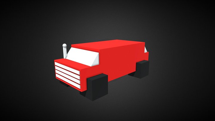 Blocky Car 3D Model