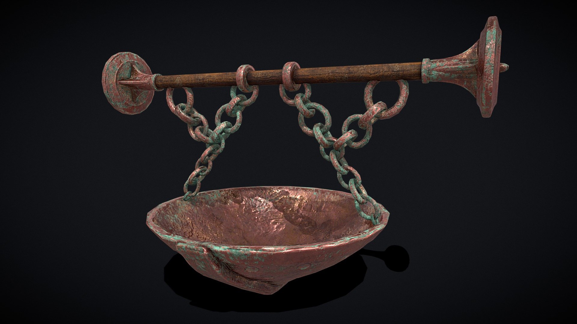 Hanging Copper Cauldron - Buy Royalty Free 3D model by