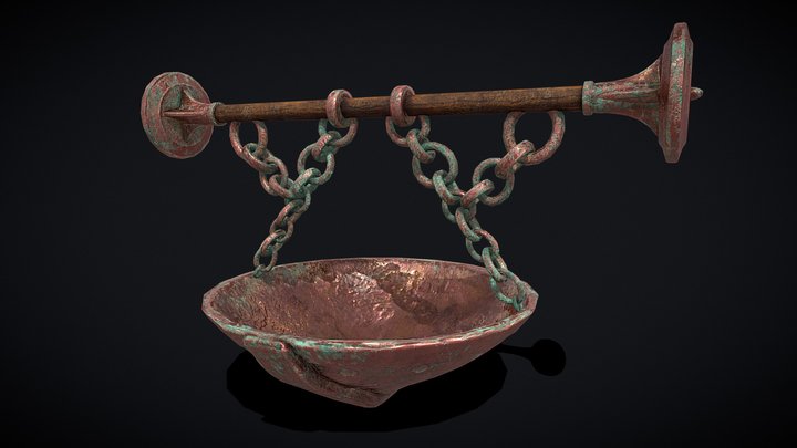 Hanging Copper Cauldron 3D Model