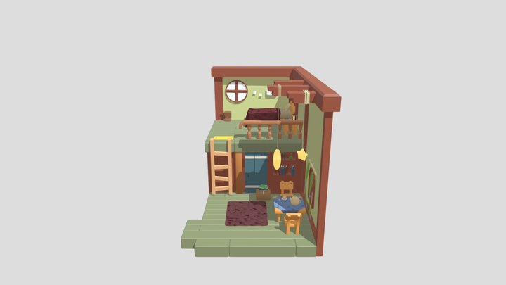 Isometric Room 3D Model