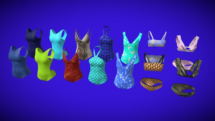 Swimwear Costumes Pack 3D Model