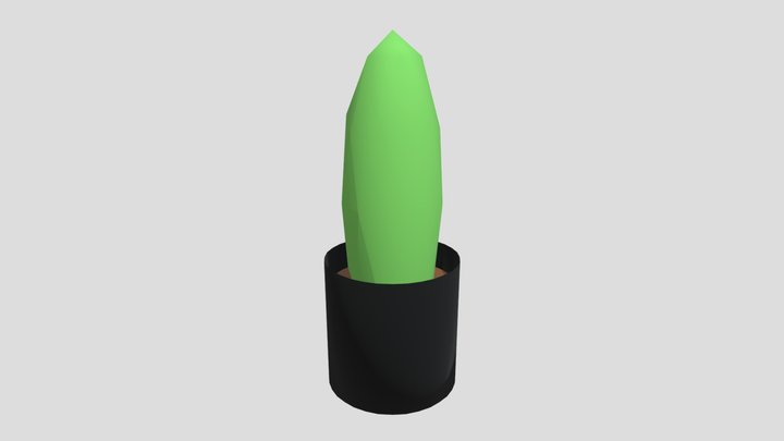 low-poly pot plant shrub