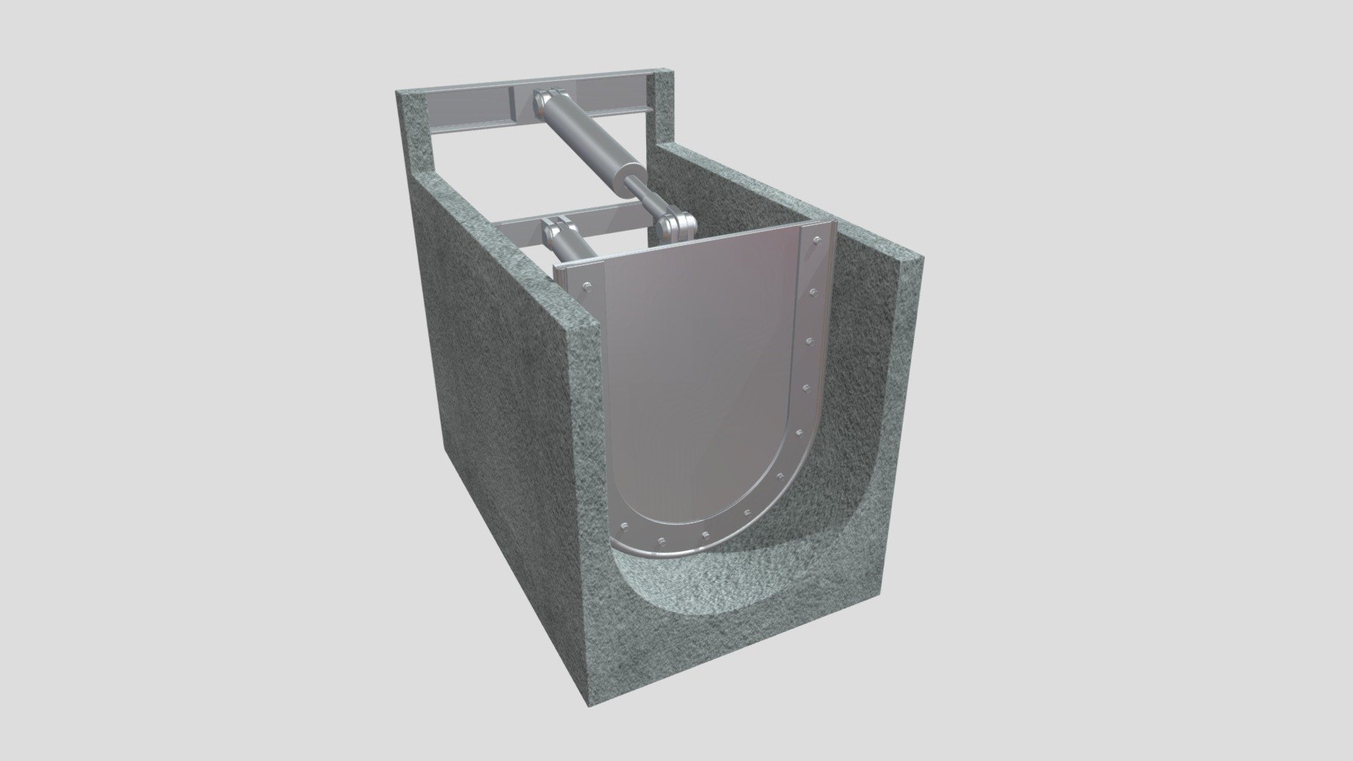拦蓄式冲洗门 — Sketchfab embed 3D viewer