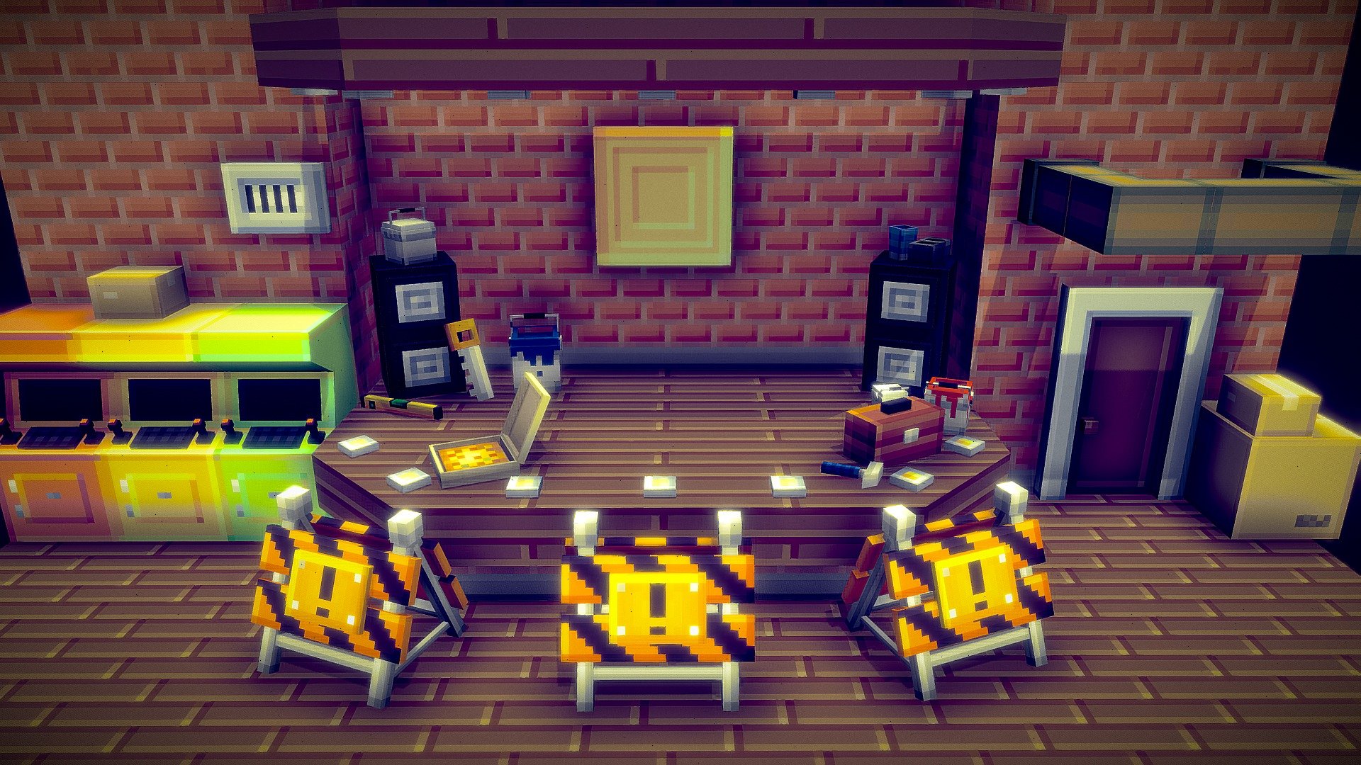 FNAF Minecraft scene menu Download Free 3D model by VoxelBear FNAF Minecraft scene menu Download Free 3D model by VoxelBear