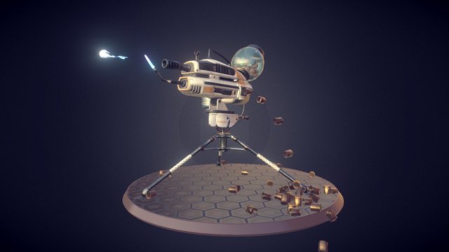Sentry Gun Diorama 3D Model