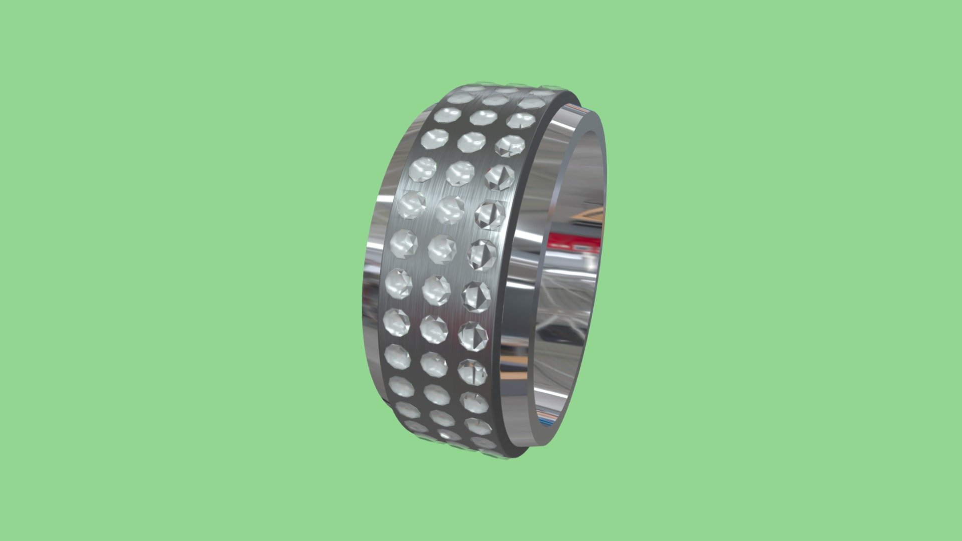 ROOSEVELT DIAMOND WEDDING SPINNING RING — Sketchfab embed 3D viewer