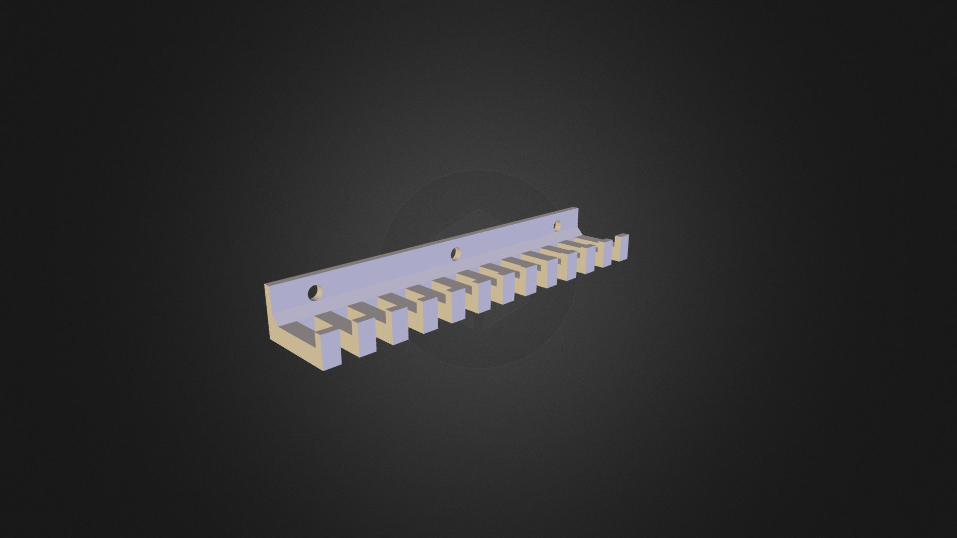 12 Slot Small Cable Holder with Extra Support 3D model by