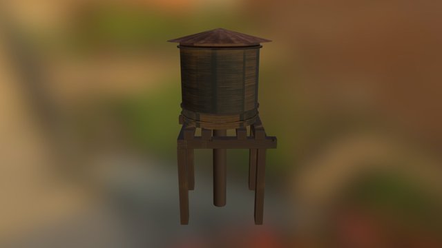 Water Tower Done FBX 3D Model