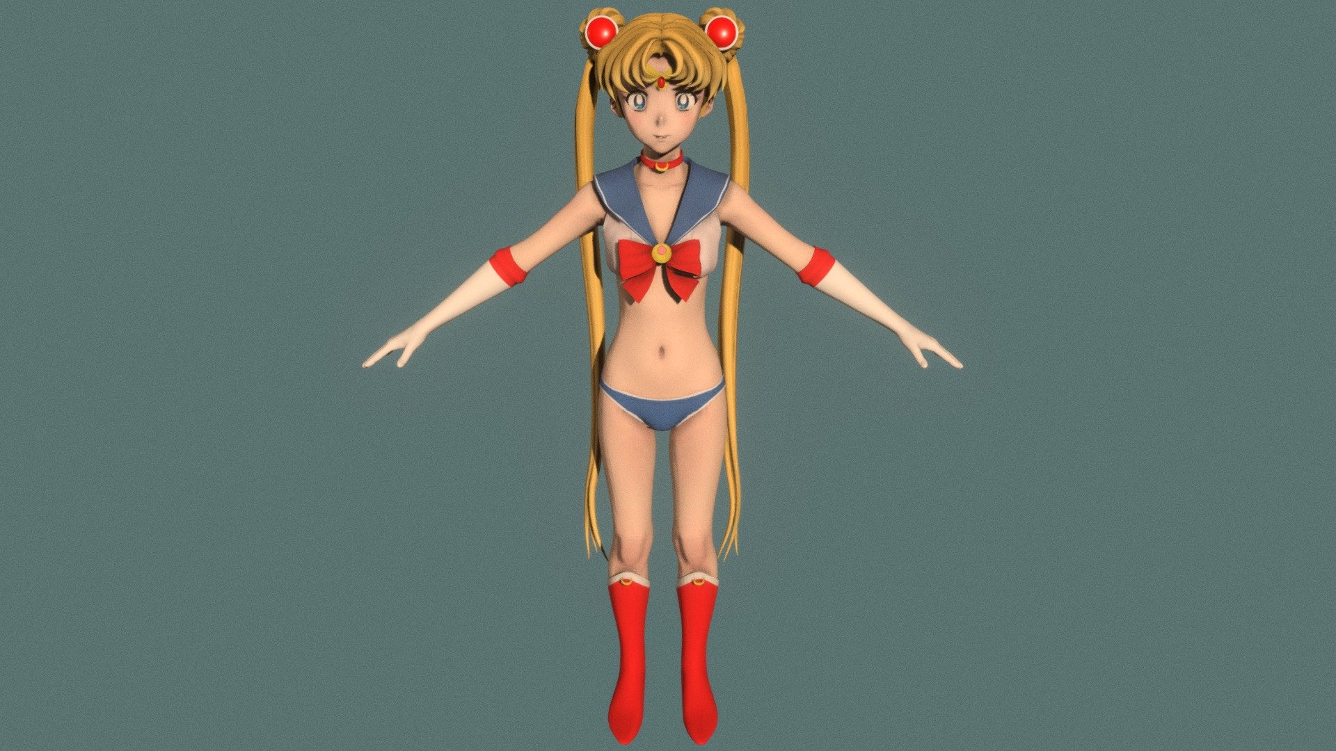 T Pose Nonrigged Model Of Sailor Moon Anime Girl 3d Model Cgtrader Ph