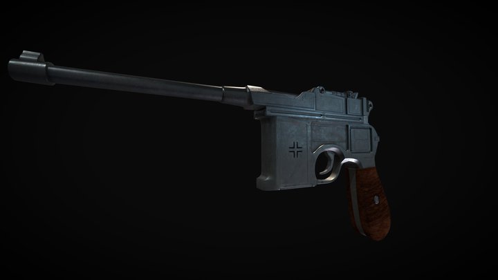 mauser C96 german pistol 3D Model