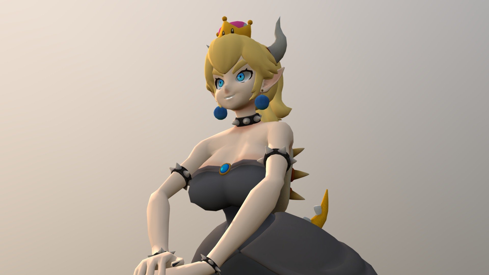 Bowsette Vrchat 3d Model By Placidone [ab76f8b] Sketchfab