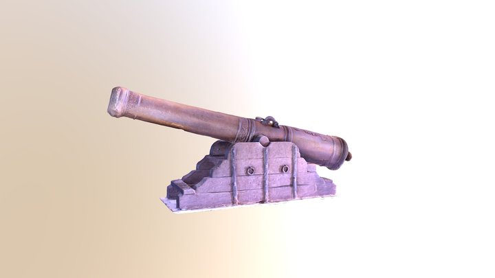 Cañon de bronce de la puerta de tierra, Campeche 3D Model