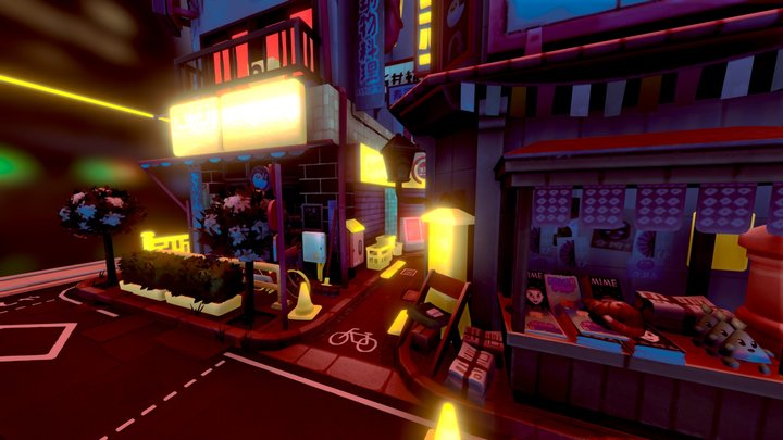 Nighttime in Littlest Tokyo- 3D Editor Challenge 3D Model