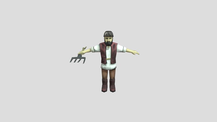 Lowpoly farmer 3D Model