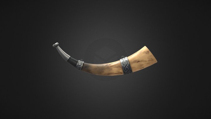 Viking War Horn 3D Model