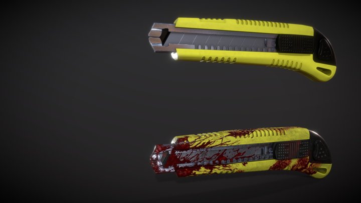 FPS Box Cutter Knife Weapon 3D Model