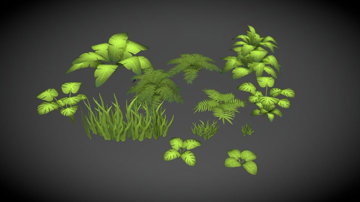 Stylized Plants 3D Model