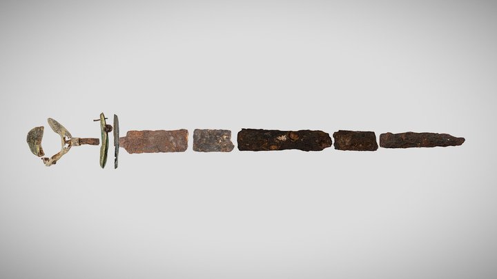 Vendel C sword with gemstones 3D Model