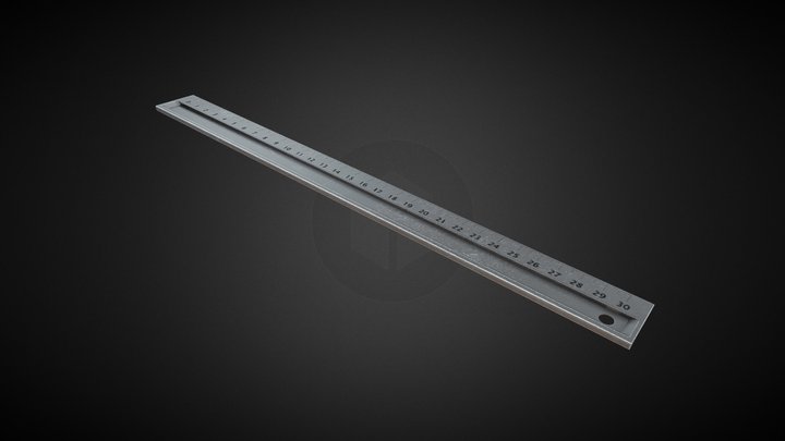 Metal Ruler 3D Model