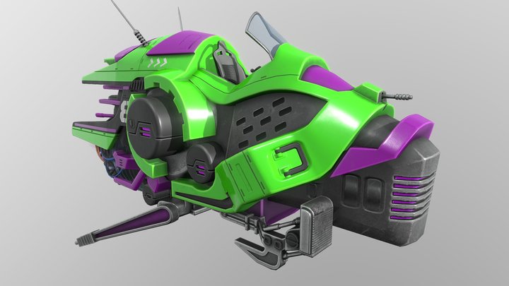 Cyberpunk speeder V2 3D Model