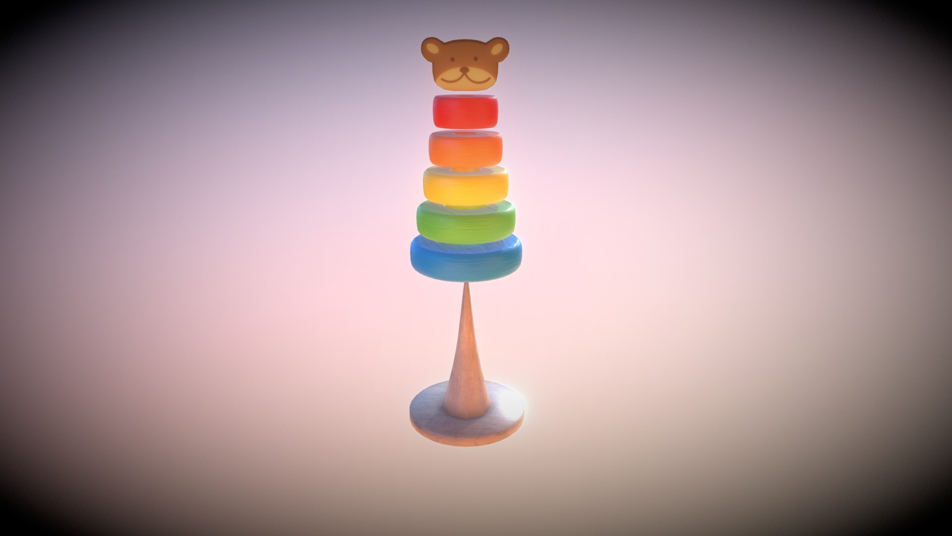 3D model Game Ready Ring Torus Bear Toy - This is a 3D model of the Game Ready Ring Torus Bear Toy. The 3D model is about a small toy on a table.